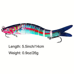 Colorful 8 Segment Bionic Wobbler Fishing Lure Hard Bait 11g 26g
