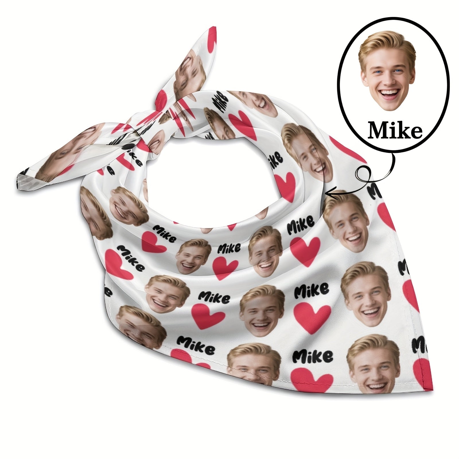 Custom Photo Text Women's Square Scarf Bandana Halloween Christmas Gift