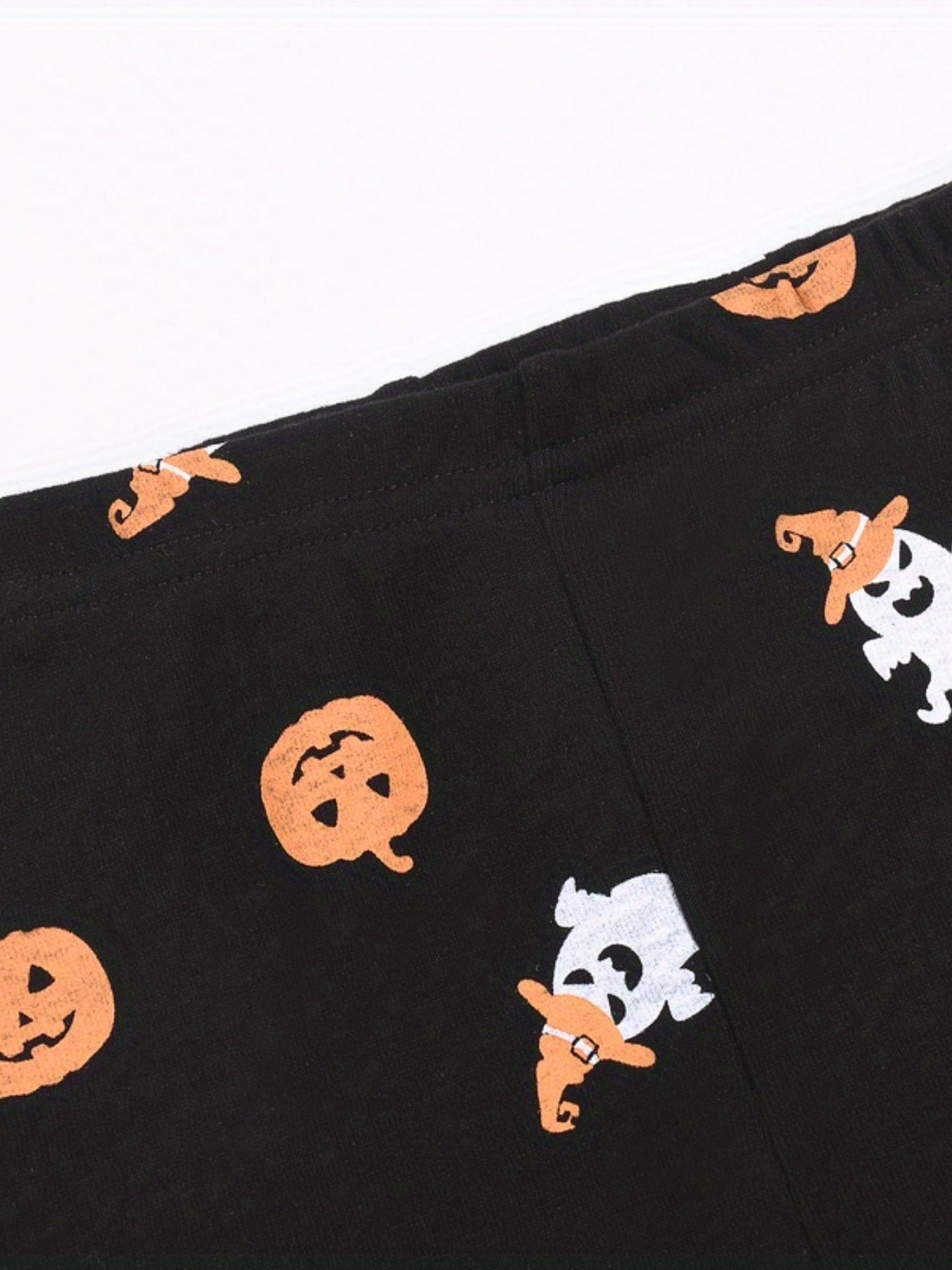 Kids 2pcs Halloween Pajamas Set Pumpkin Print Loungewear Cotton PJ Set