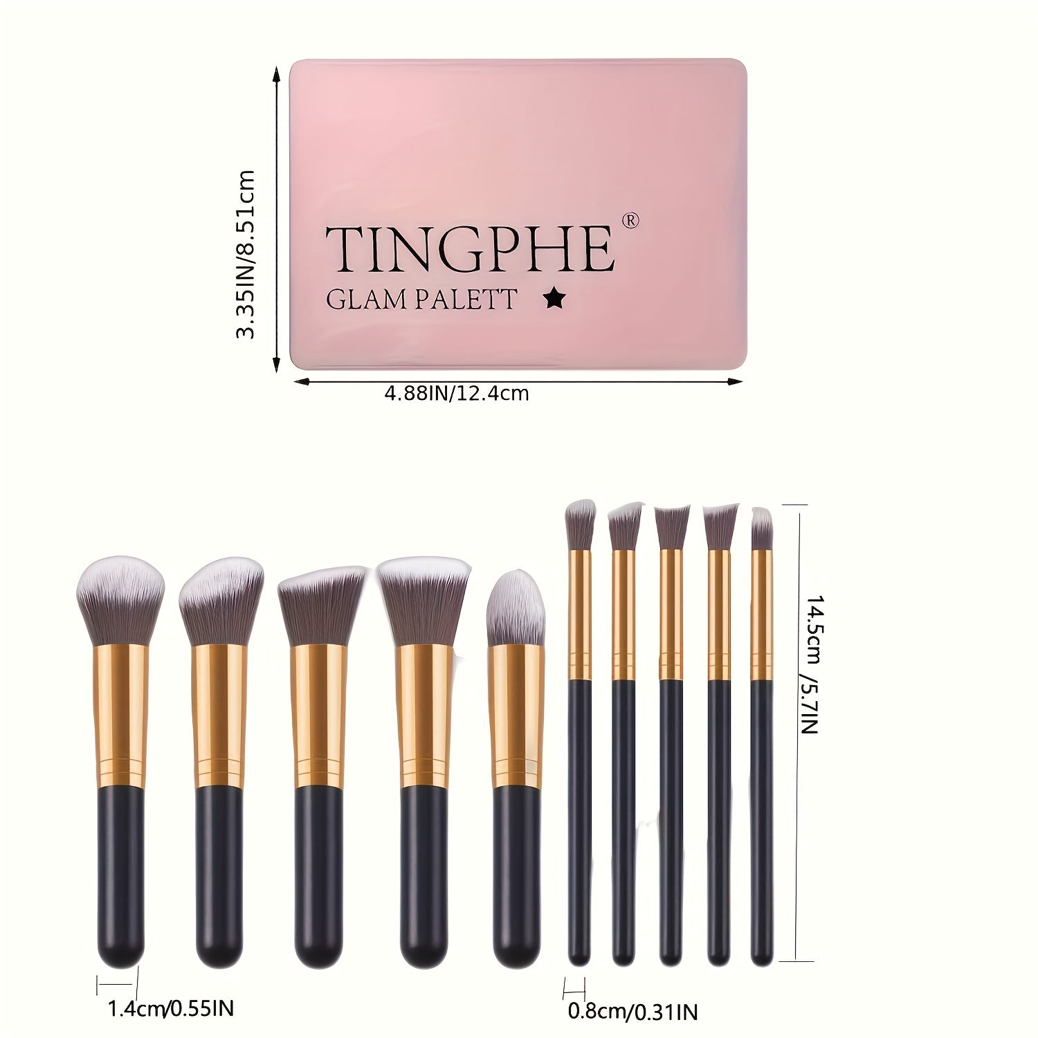 15 Colors Purple Eyeshadow 10 Brushes Set Eye Makeup