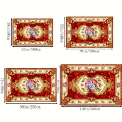 1pc Boho Anti Fatigue Kitchen Rugs Red Vintage Absorbent Non Slip Rugs