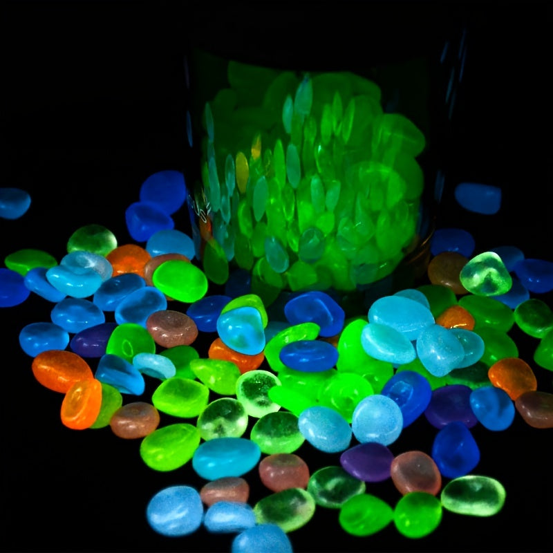 50-100pcs Glowing Pebbles for Garden, Patio, Fish Tank - Adds Magical Touch