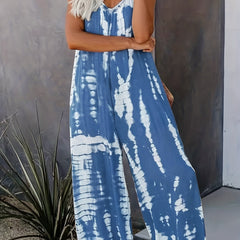 Boho Tie Dye Wide Leg Cami Jumpsuit