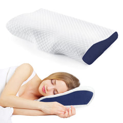 Contoured Memory Foam Pillow Neck Back Relax Improve Sleep Side Back Stomach