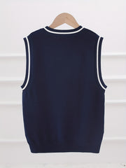 Boys Preppy Uniform V Neck Knit Vest Fitness Sweater Kids Clothes