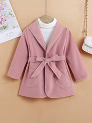 Girls' Peacoat Fleece Lapel Overcoat For Autumn Winter