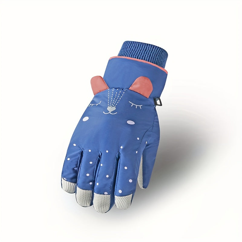 Kids Winter Waterproof Windproof Cartoon Padded Gloves