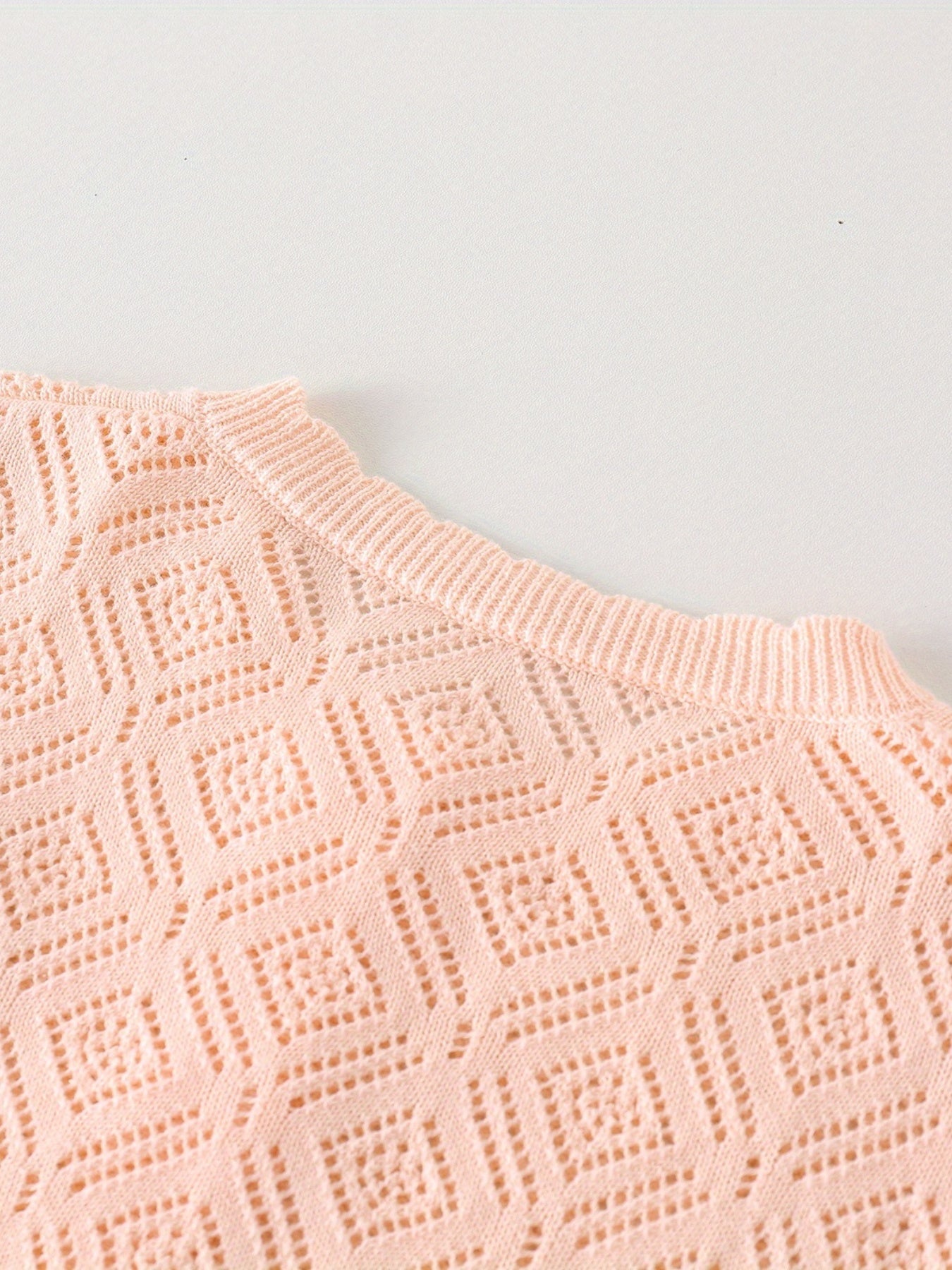 Baby Girls Cardigan Knitted Sweater Long Sleeve Crew Neck Stretch Cotton