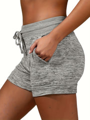 Heart & Paw Print Drawstring Shorts Women's Casual Shorts