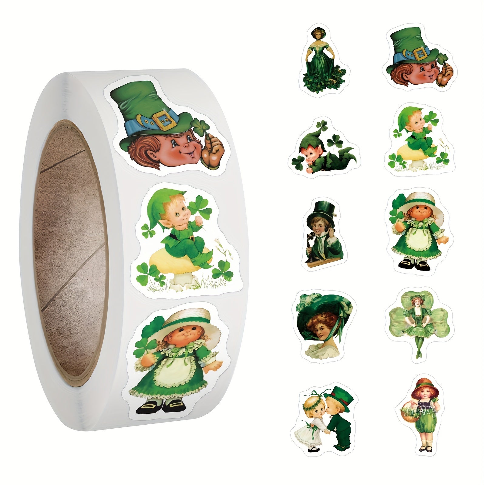 500 St Patrick's Stickers Roll Self Adhesive Labels