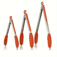 3pcs Silicone Food Clips Kitchen Tongs for BBQ & Home
