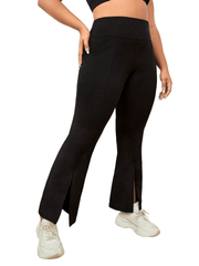 High Rise Flared Leg Yoga Pants With Pockets