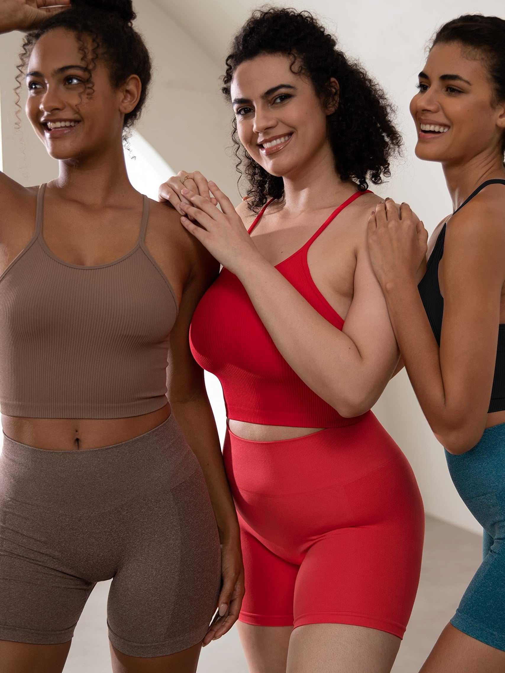 Solid Ribbed Cami Sports Tank Top High Stretch Yoga Sleeveless Tops