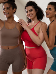 Solid Ribbed Cami Sports Tank Top High Stretch Yoga Sleeveless Tops