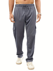Men's Drawstring Sweatpants Loose Fit Cargo Pants