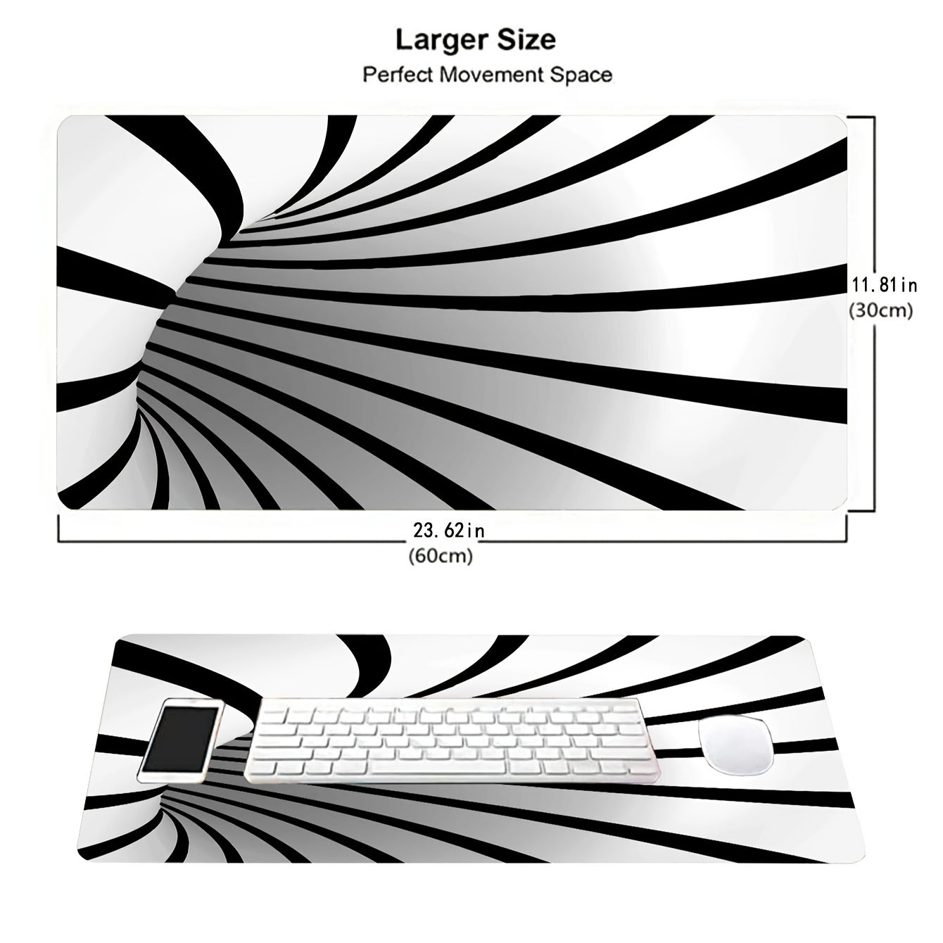 Oversized Gaming Desk Pad Disordered Theme Pattern 3D Printed Mouse Pad