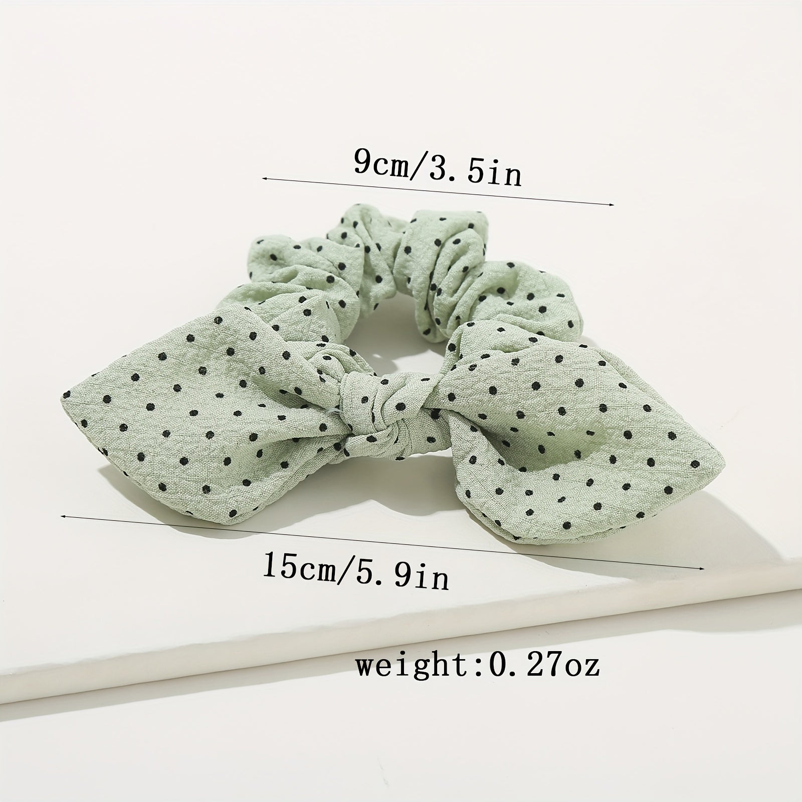 3PCS Sweet Pastoral Hair Tie Polka Dot Plaid Tie Knot Hair Rope Headband
