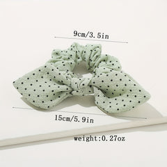 3PCS Sweet Pastoral Hair Tie Polka Dot Plaid Tie Knot Hair Rope Headband