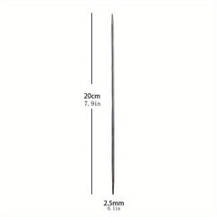6pcs 7.87in Double-Ended Stainless Steel Knitting Needle Set