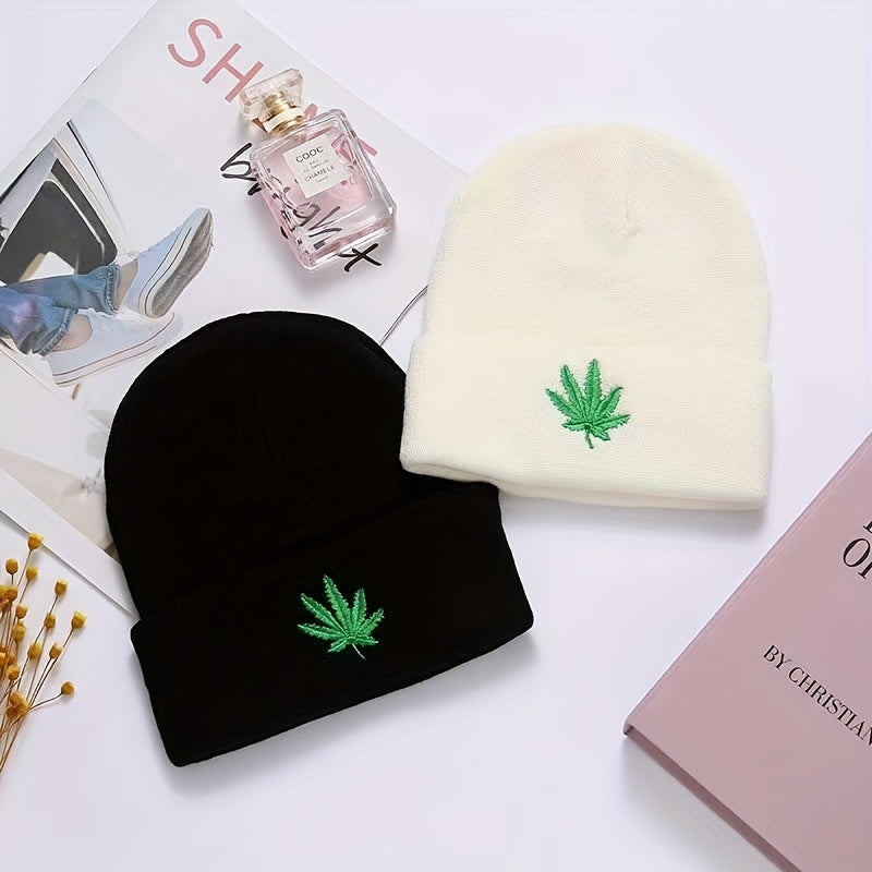 Knitted Leaves & Thorns Unisex Beanie Hat