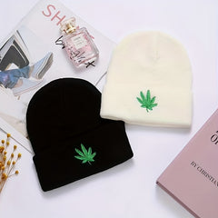Knitted Leaves & Thorns Unisex Beanie Hat