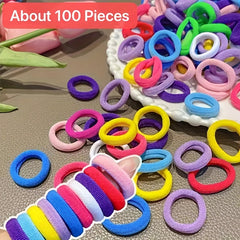 100pcs Colorful Hair Ties for Girls Ponytail Holder Hair Accessories