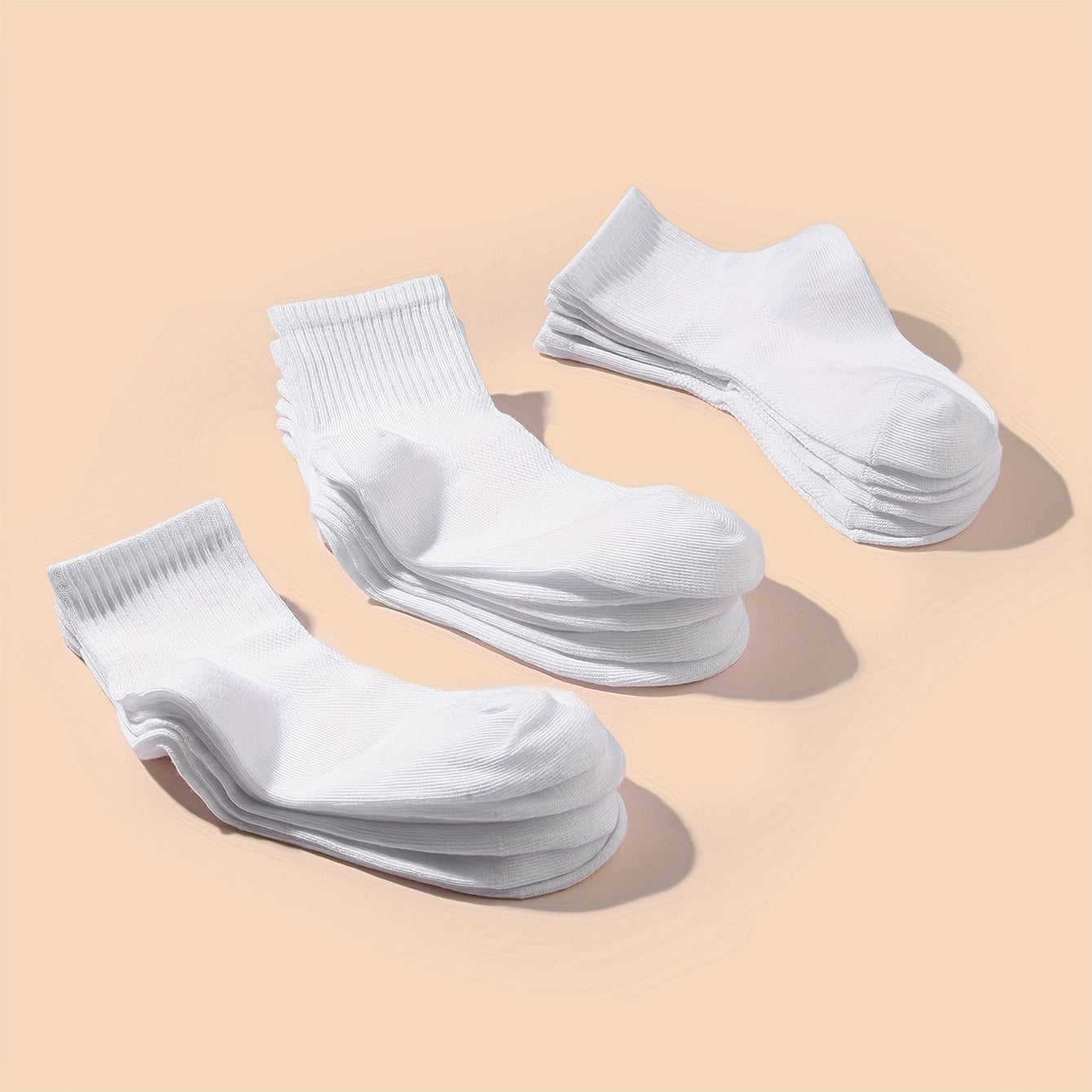 10 Pairs Kids Crew Socks Soft Breathable Children's Daily Wear Socks
