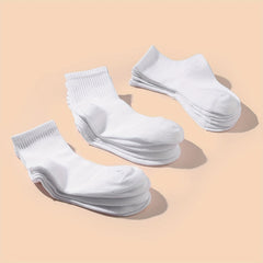 10 Pairs Kids Crew Socks Soft Breathable Children's Daily Wear Socks