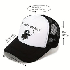 T ANY GRAPES Print Breathable Sunshade Mesh Hat Baseball Cap Driver Hat