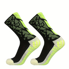 Non slip Silicone Bottom Football Socks Breathable Athletic Mid-calf Socks