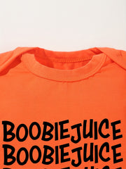Halloween Baby Onesies Letter Print Crew Neck Style Baby Bodysuits