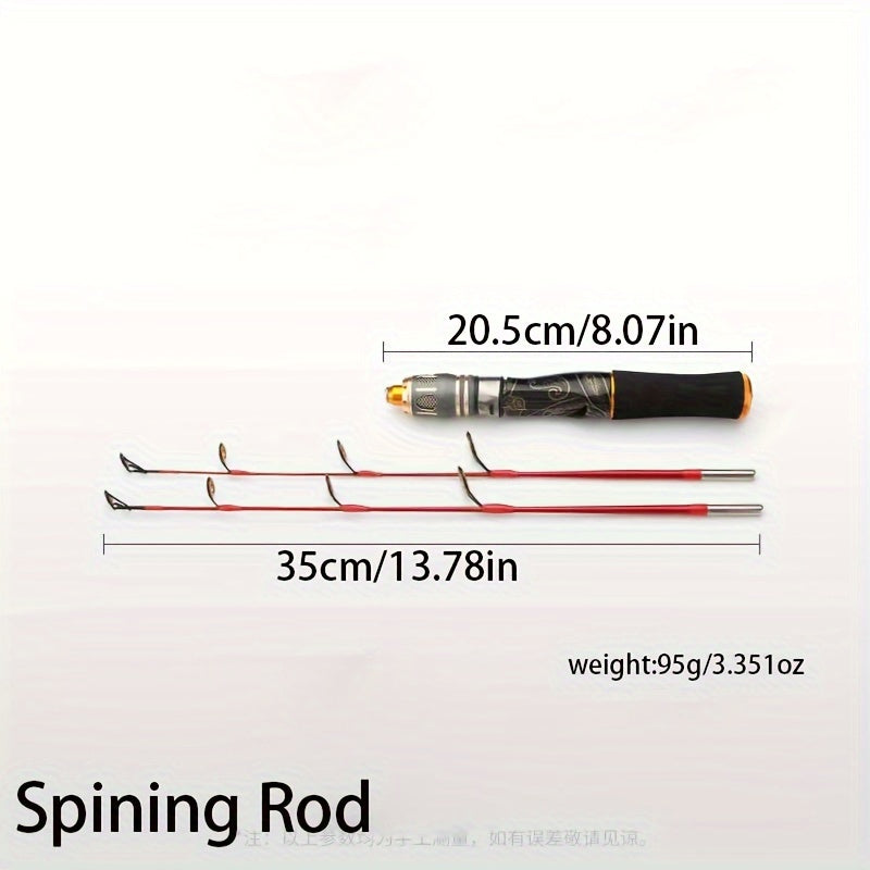 Portable Ice Fishing Spinning Casting Rod Plug-in Short Length