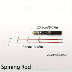 Portable Ice Fishing Spinning Casting Rod Plug-in Short Length