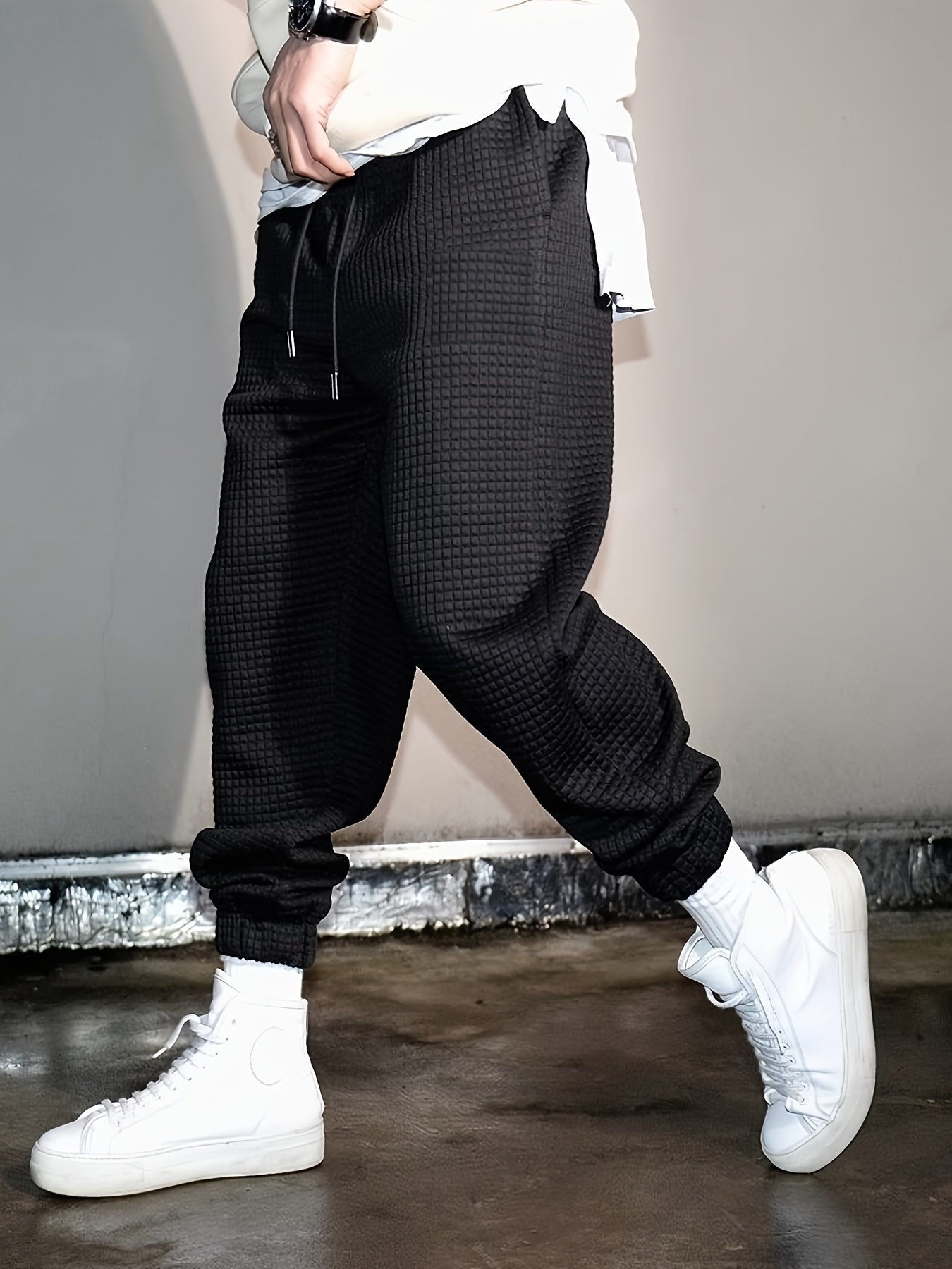 Men's Solid Sweatpants Casual Jogger Pants for Autumn Winter