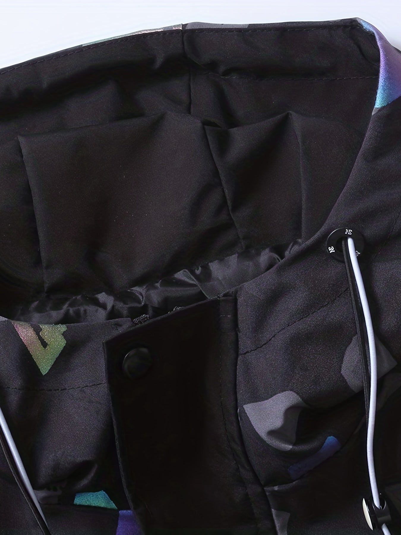 Graphic Pattern Windbreaker Hooded Jacket