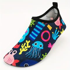 Boys Cartoon Octopus & Crab Water Shoes Non Slip Lightweight Soft Water Socks