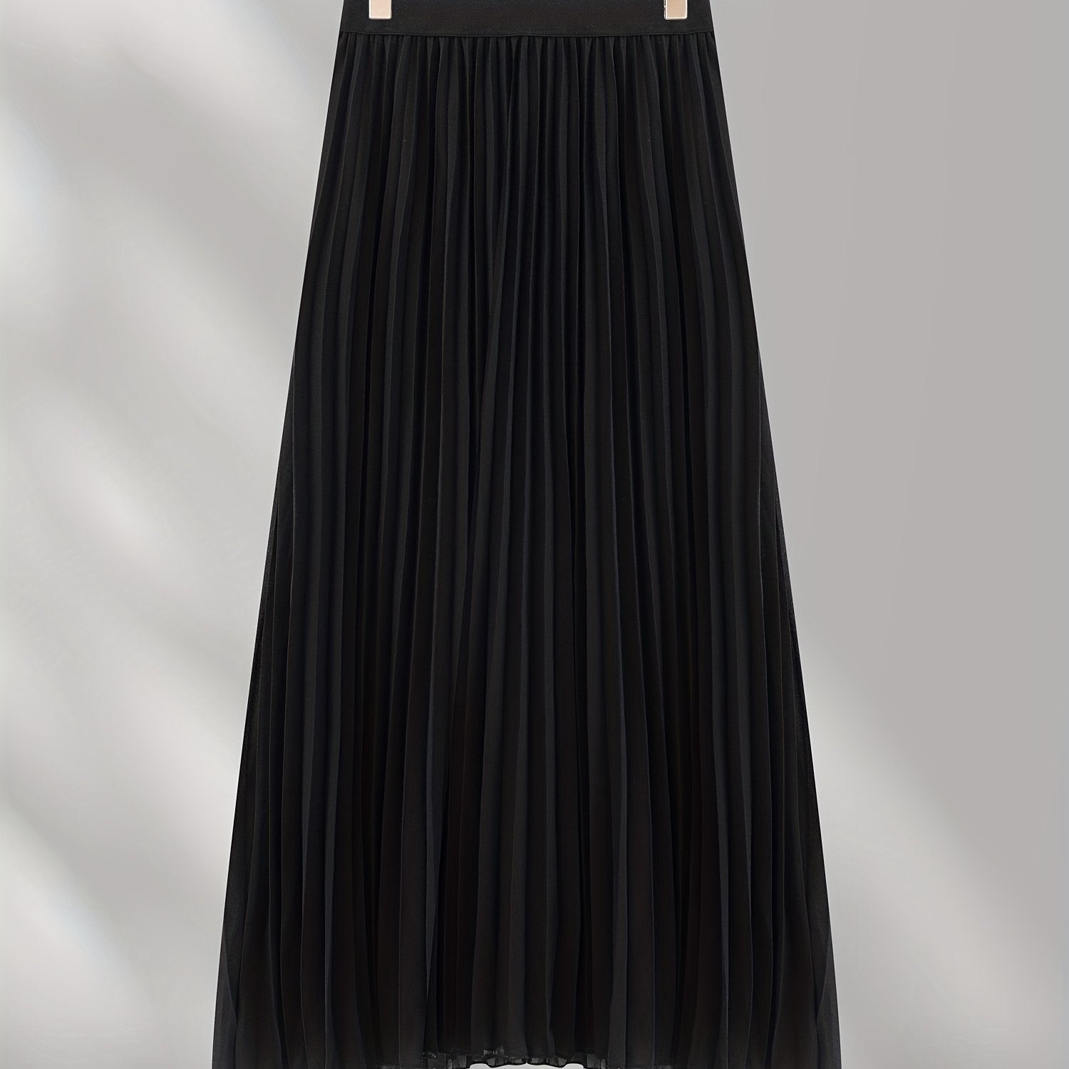 Scallop Trim Waist Pleated Skirt Casual Skirt for Spring & Summer