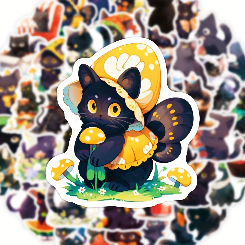50pcs Cat Series Graffiti Stickers Waterproof DIY Stick