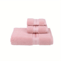 6pcs Solid Bathroom Towels Set Soft Cotton Towels - 6 Colors