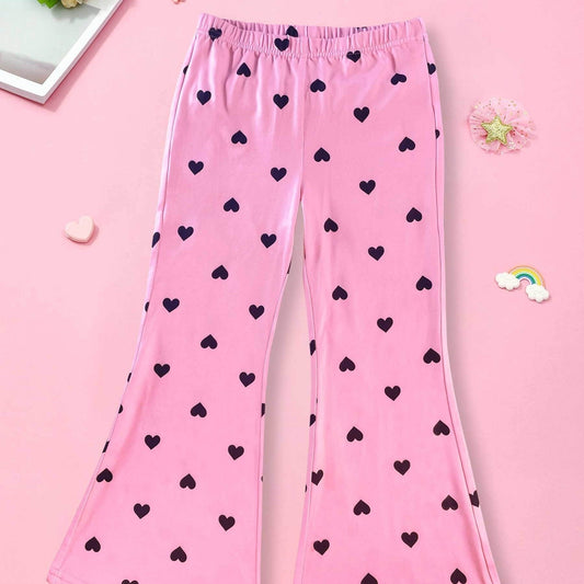Toddler Girls Heart Graphic Flare Leg Pants