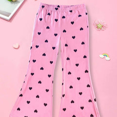 Toddler Girls Heart Graphic Flare Leg Pants