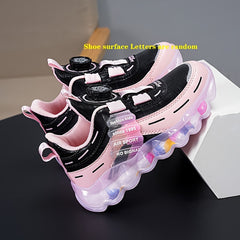 Girl's Rotating Buckle Chunky Shoes, Non Slip Sneakers for Kids