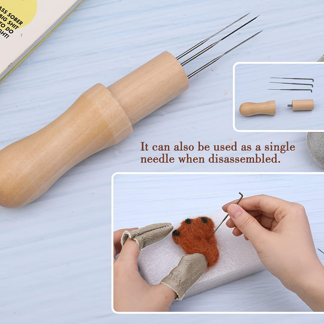 3pc Felting Needle Set with Finger Protector