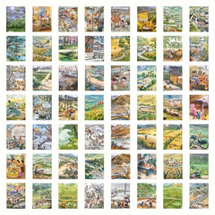 60pcs Memories Series Waterproof Vinyl Stickers For Notebooks, Laptops