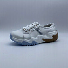 Women's Colorblock Platform Sneakers Round Toe Lace Up Sports Shoes