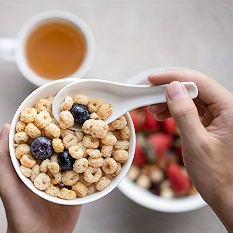 6pcs 13 46 Cm Ceramic Soup Spoon Set for Appetizer Cereal Ramen Dessert