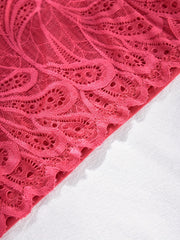 5pcs Floral Lace Ribbed Panties Comfy & Breathable Intimates Panties