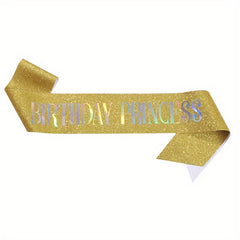 Golden Glitter Onion Shoulder Strap Princess Birthday Belt