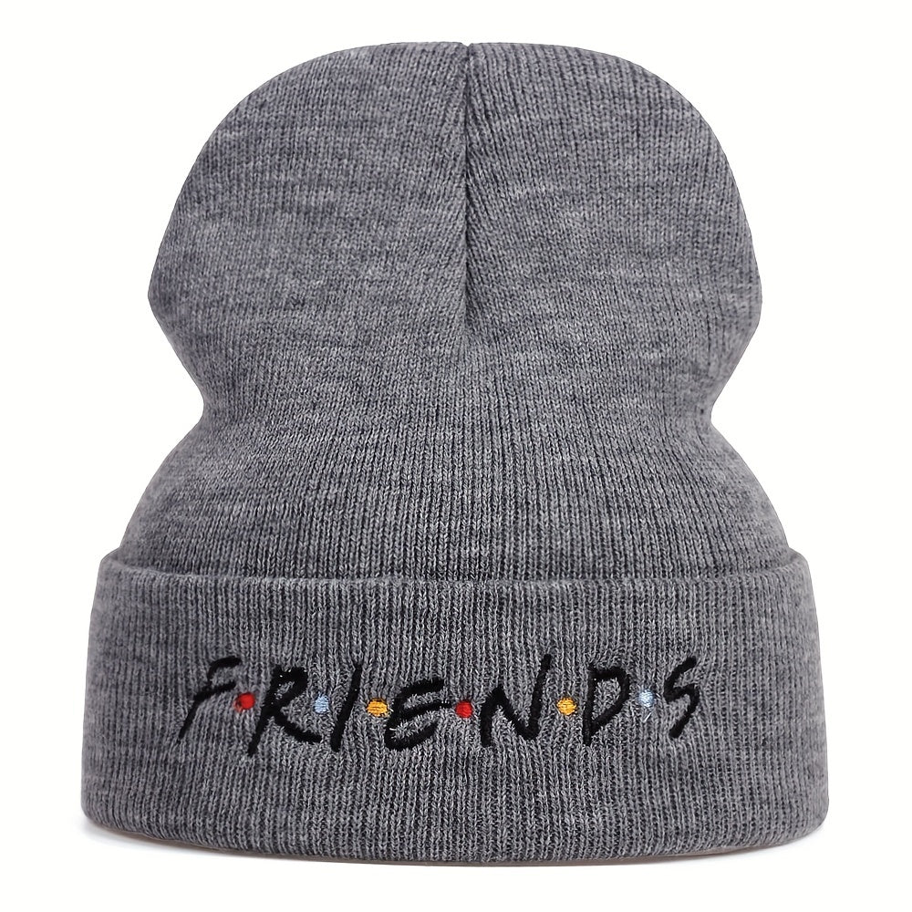 Fashionable Sport Windproof Knit Beanie Hat With Letter Friends