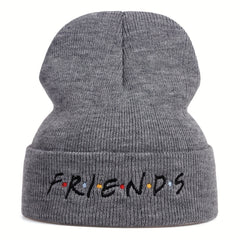 Fashionable Sport Windproof Knit Beanie Hat With Letter Friends